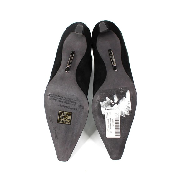 Off-White Virgil Abloh Black Suede For Walking Heeled Ankle Bootie 37 NEW Heels - Picture 6 of 8